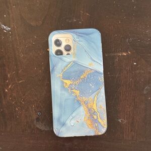 Blue Marble Gold Accent Phone Case for iPhone
